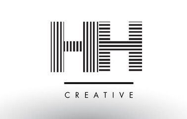 HH H H Black and White Lines Letter Logo Design.