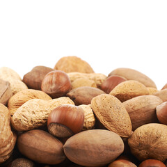 Pile of nuts isolated
