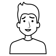 young man avatar character vector illustration design
