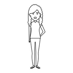 beautiful and young woman character vector illustration design
