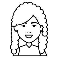 beautiful and young woman character vector illustration design