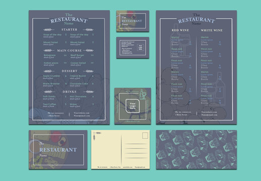 Blue Restaurant Collateral Set