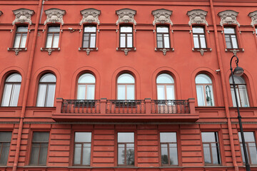 Fototapeta na wymiar Wall of red building