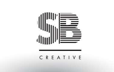 Fototapeta premium SB SB czarno-białe linie list Logo Design.