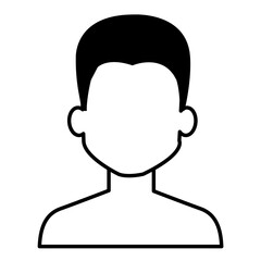 young man shirtless avatar character vector illustration design