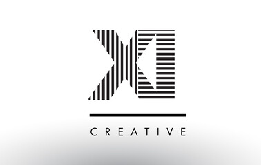 XI X I Black and White Lines Letter Logo Design.