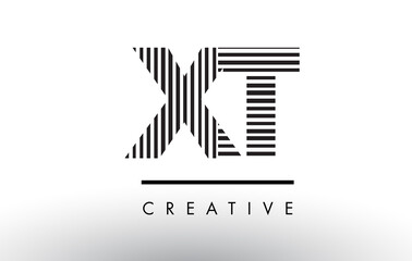 XT X T Black and White Lines Letter Logo Design.
