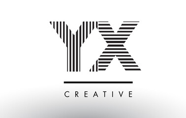 YX Y X Black and White Lines Letter Logo Design.