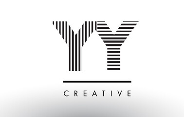 YY Y Black and White Lines Letter Logo Design.