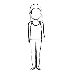 beautiful and young woman character vector illustration design