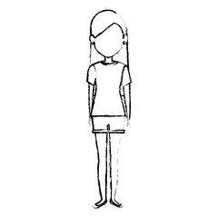 beautiful and young woman character vector illustration design