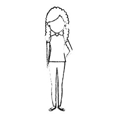 beautiful and young woman character vector illustration design