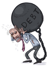 Heavy load. DEBT. Vector illustration