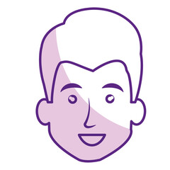 young man head avatar character vector illustration design