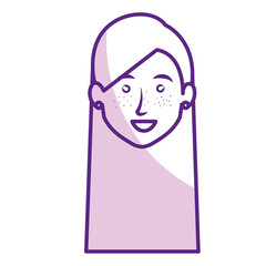 beautiful and young woman head character vector illustration design