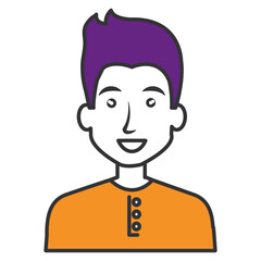young man avatar character vector illustration design
