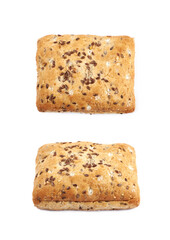 Square burger bread isolated