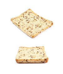 Square burger bread isolated
