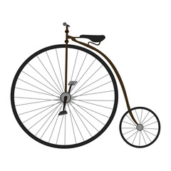 Side view of an old bicycle