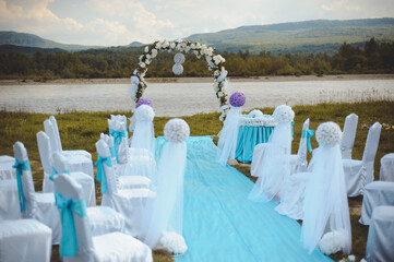 a wedding ceremony near the river