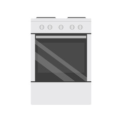 Flat icon kitchen stove isolated on white background. Vector illustration.