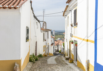 Fototapeta premium a street in Cabeço de Vide town, Portalegre District, Portugal