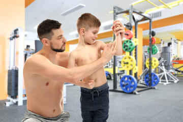 Exercise equipment in modern gym