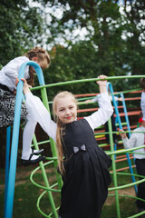 pupils playing on the break outdoors