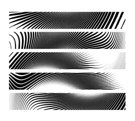 Set of abstract creative Zebra horizontal banner background.