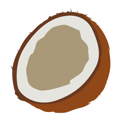 Isolated cut coconut