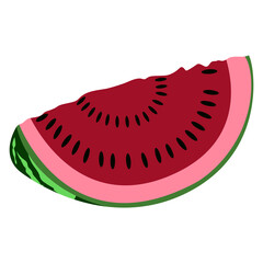 Isolated cut watermelon