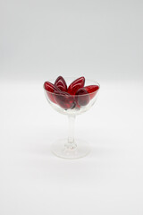 Cocktail glass with red bulb