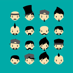 cartoon expression face male guy man vector art