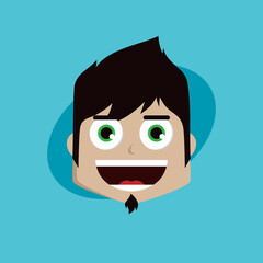 cartoon expression face male guy man vector art