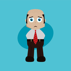 businessman manager at work cartoon vector art