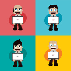 businessman manager at work cartoon vector art