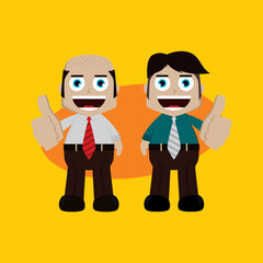 businessman manager at work cartoon vector art