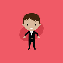 adorable groom lovely cartoon marriage theme vector