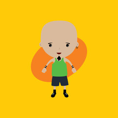 funny flat casual cartoon guy in color vector art