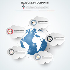 Abstract infographics number options template. Vector illustration. Can be used for workflow layout, diagram, business step options, banner, web design.