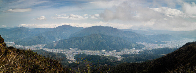 Panoramic View from Yamanashi Mountain Range in Japan