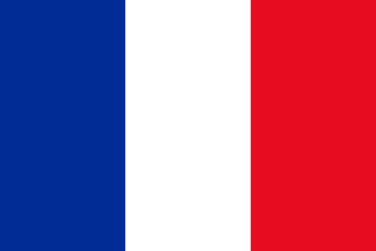French flag, flat layout, vector illustration