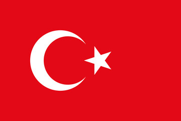 Turkish flag, flat layout, vector illustration