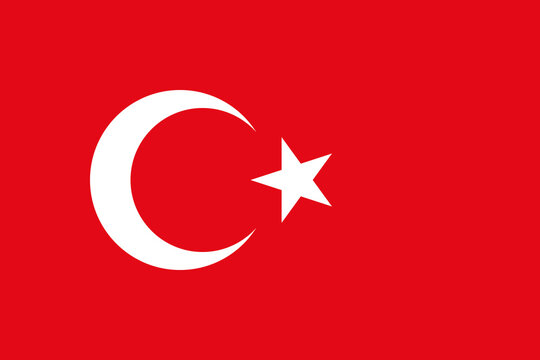 Turkish Flag, Flat Layout, Vector Illustration
