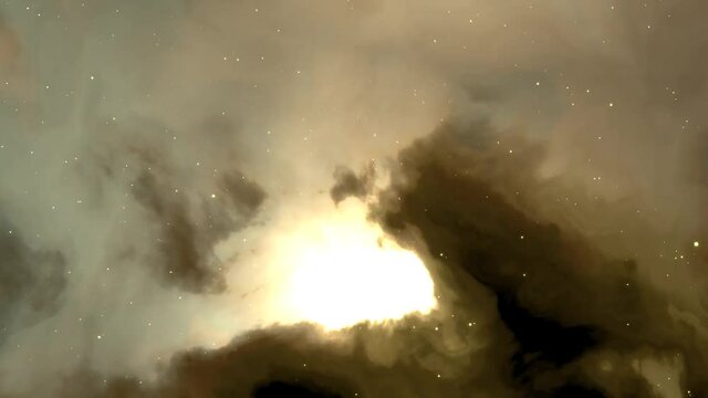 Space travel, black & white nebula. Loop able, 3D rendering, UHD
