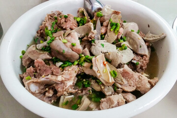 Thai food style spicy soft bone soup with chilli