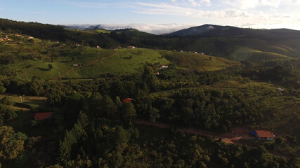 Fototapeta na wymiar Aerial View of Cunha - Small Village - in Sao Paulo, Brazil