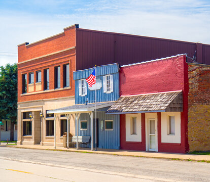 USA downtown main street small business commercial buildings storefronts