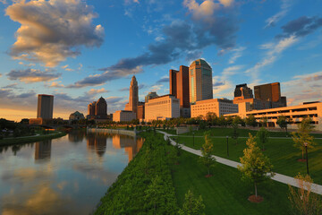 Columbus, Ohio during golden hour