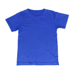 one blue t shirt isolated on white